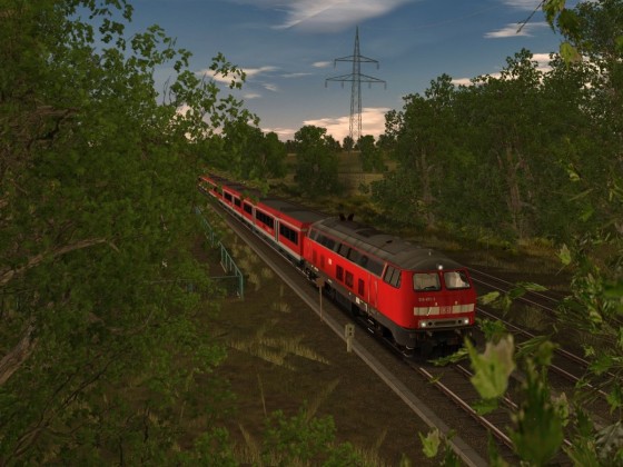 218 471-1 mit Modus-Wagen auf der Niddertalbahn