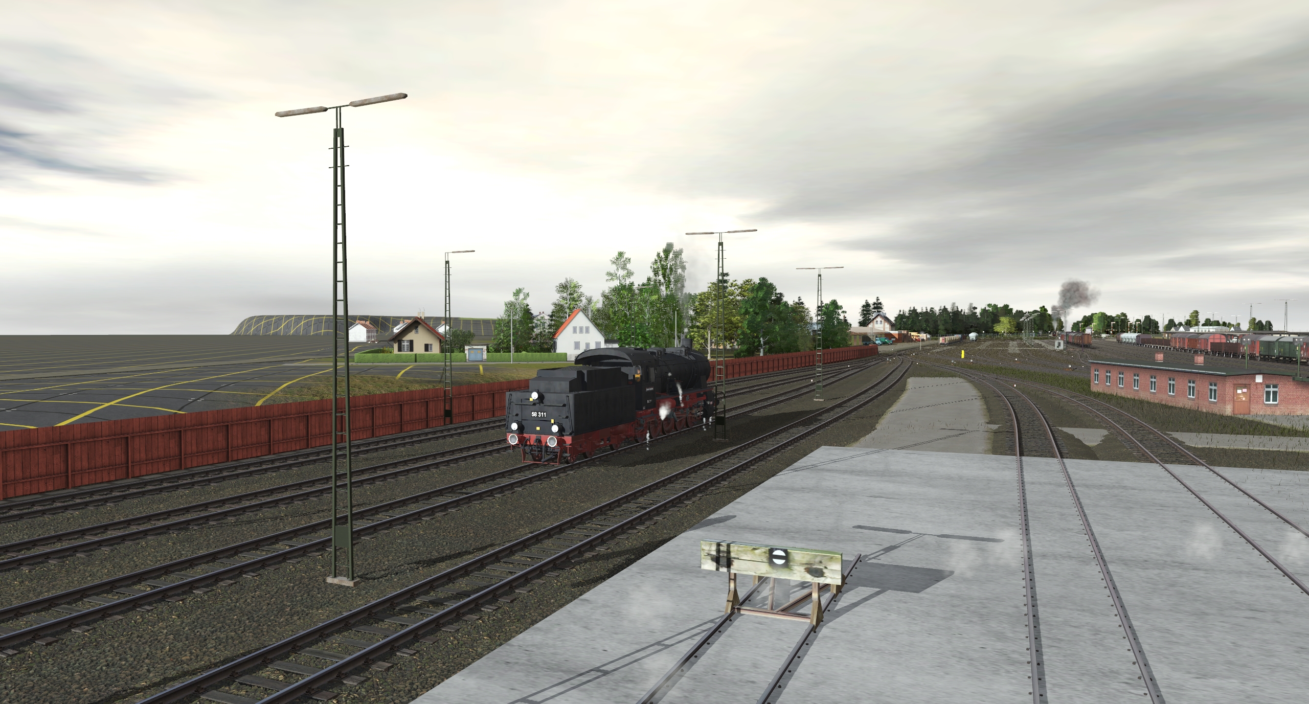 A view from the depot. A Br 56 is sitting seemingly alone