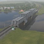 Steel bridge over Volkhov river